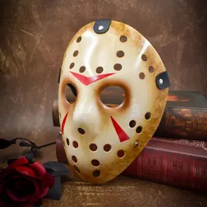 Hockey Butcher Horror Split Face Mask, Halloween Party Props, Zombie Killer Role Play, Festive Home Dance Party Decorations