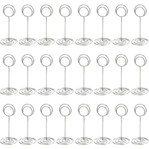 [Hand Tools Kits] 24Pcs/Set Party Card Table Menu Clip with Base,3.35 Inch Multipurpose Card Holder,Durable Rust-Resistant Memo Holder for Wedding Reception Birthday Party,Halloween Decor Gifts