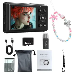 5k Video Dual Screen HD Digital Camera, WiFi Transfer, Auto Focus, 80mp Vlog Camera with Light, 32GB SD Card, 18x Zoom