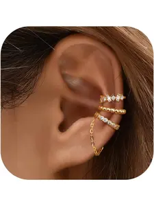 Ear Cuff Earrings for Women Non Piercing 14K Gold Plated Ear Cuff for Non Pierced Ears Clip on Cartilage Earring Dainty Fake Earrings