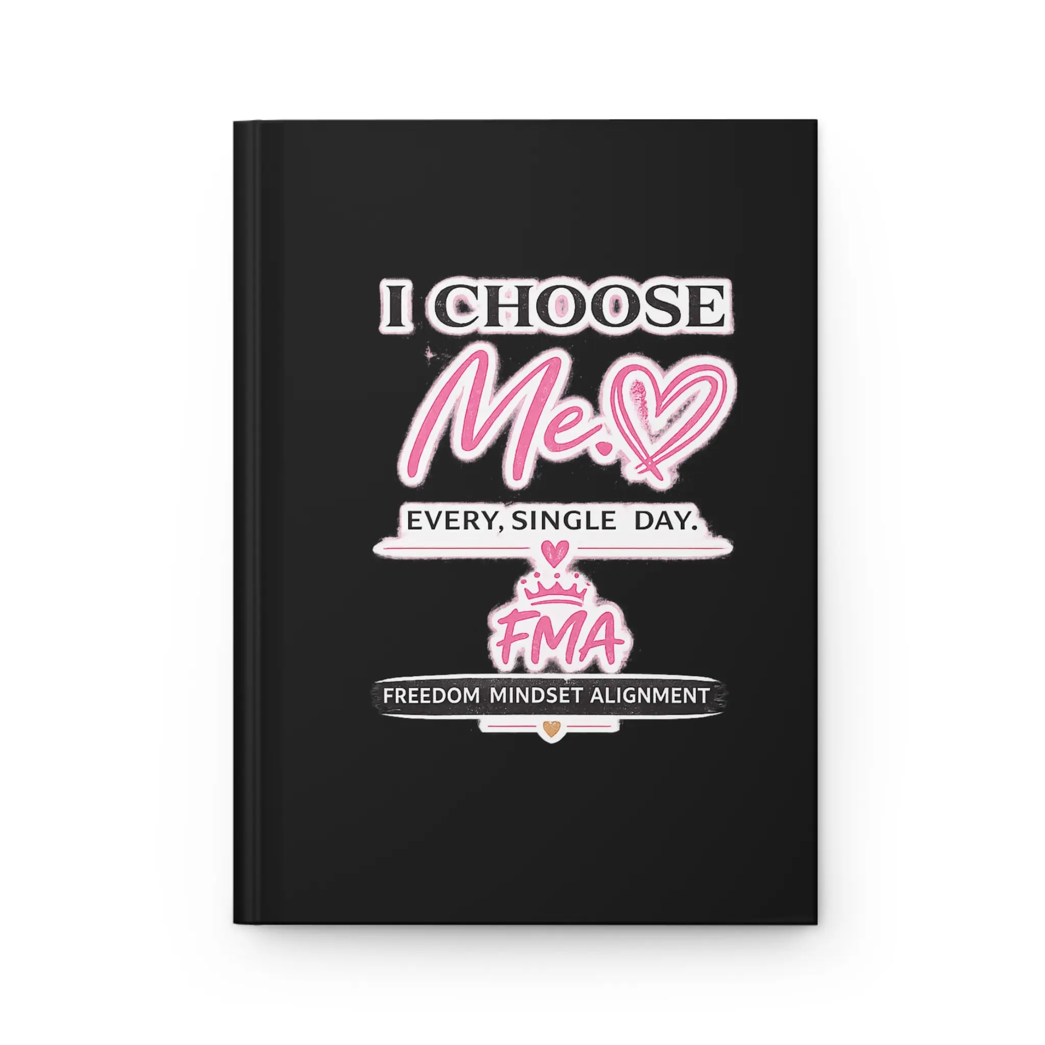 Empowerment Self-Love Hardcover Journal - 150 Lined Pages, Bold Pink-and-White Affirmation, Classic Customized Daily Intention Notebook for Office Stationery Supplies
