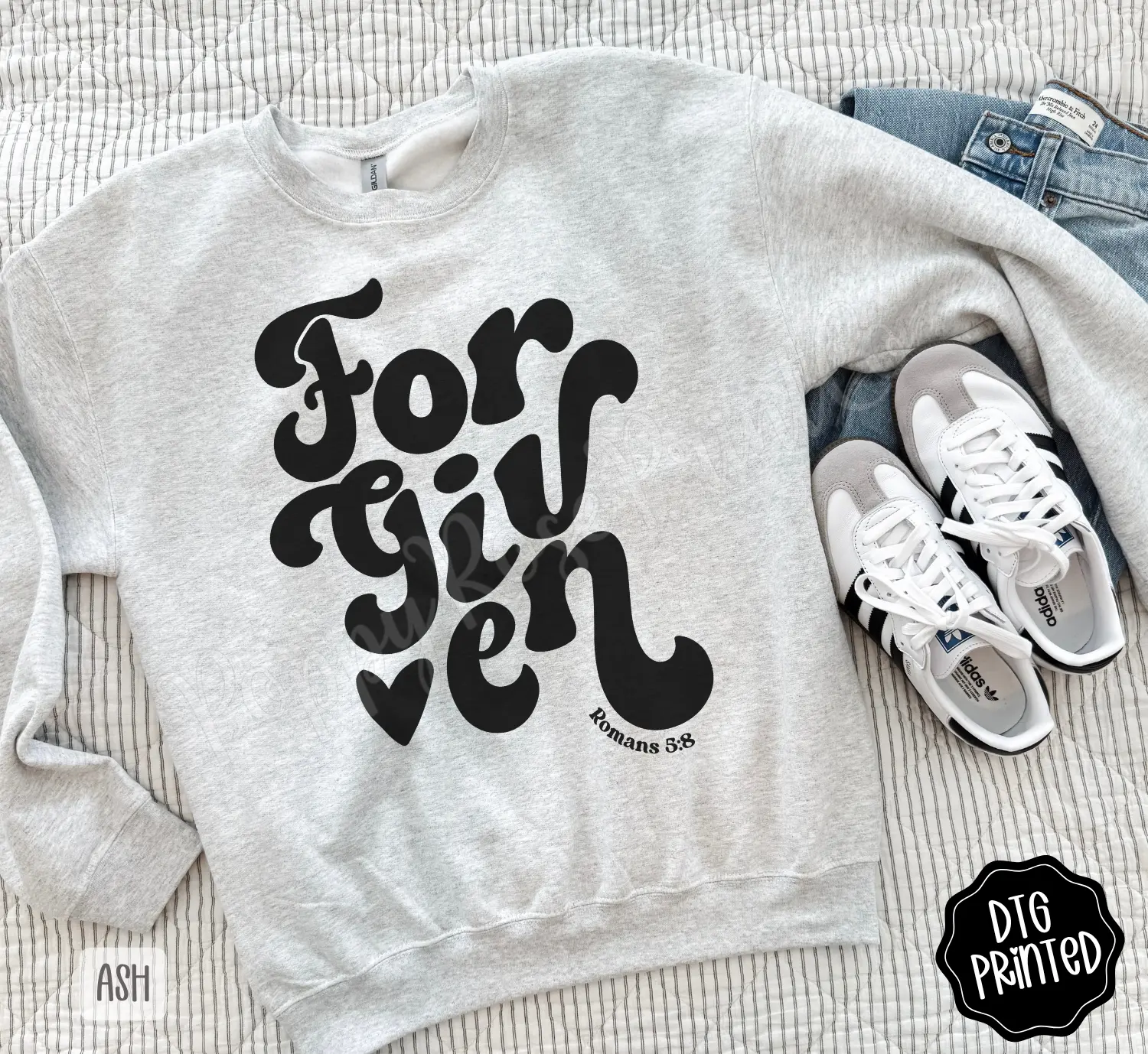Forgiven Gildan Sweatshirt, Trendy Women's Religious Crewneck