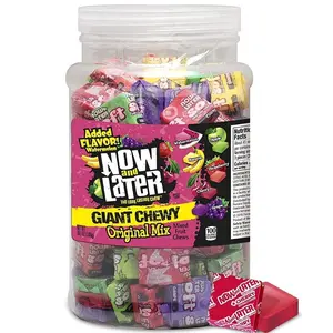Now and Later Giant Chewy Original Mix Candy, Mixed Fruit Chew Candy, 38 Ounce Tub