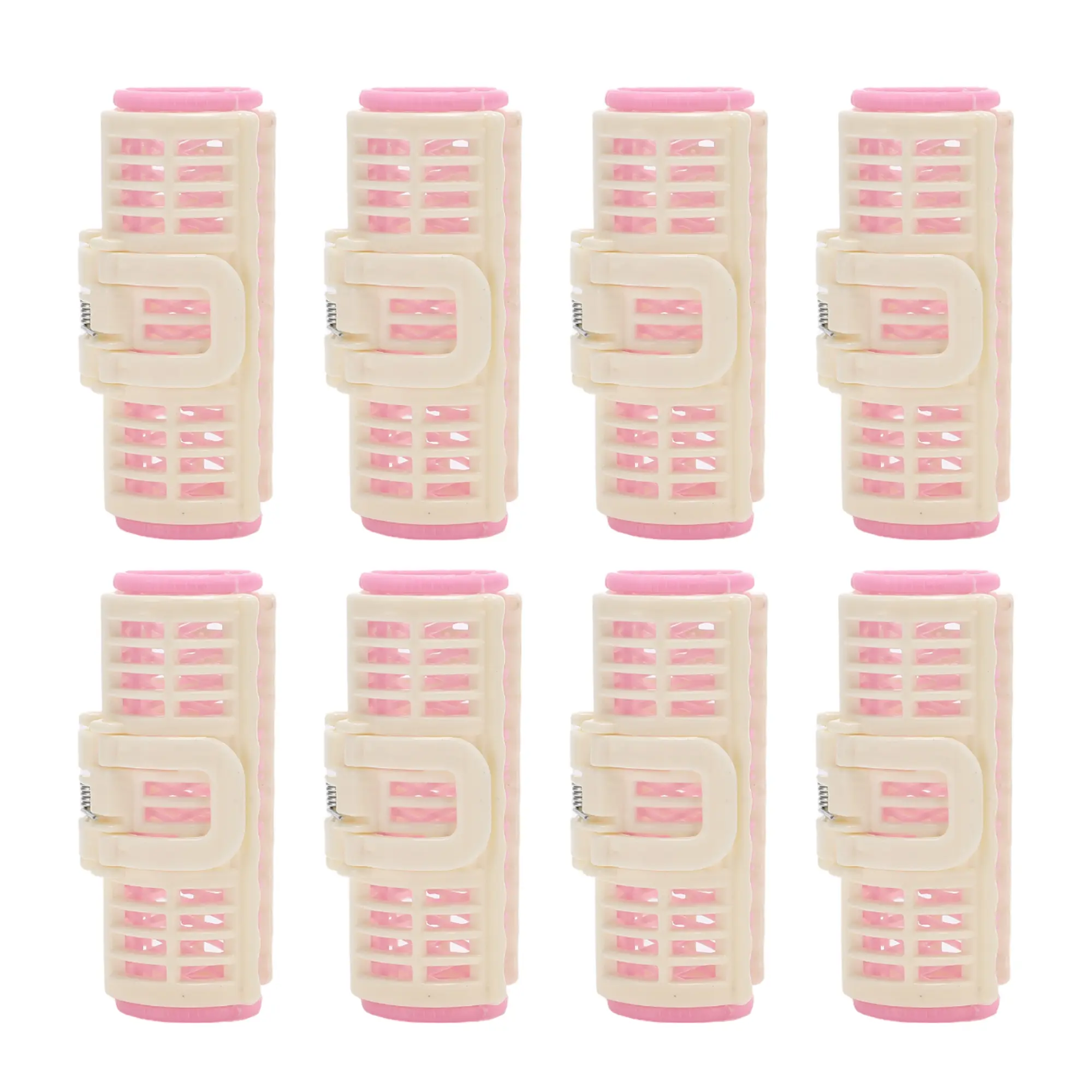 VOCOSTE Convenient Heatless Voluminous Hair Roller for Women 2.76"x1.06" Pink White 8pcs