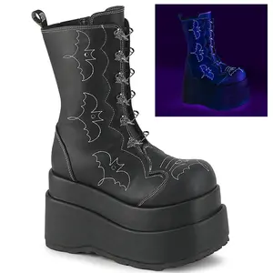 Demonia Bear-182 Platform Boot for Women with Bat Design and Comfortable Fit