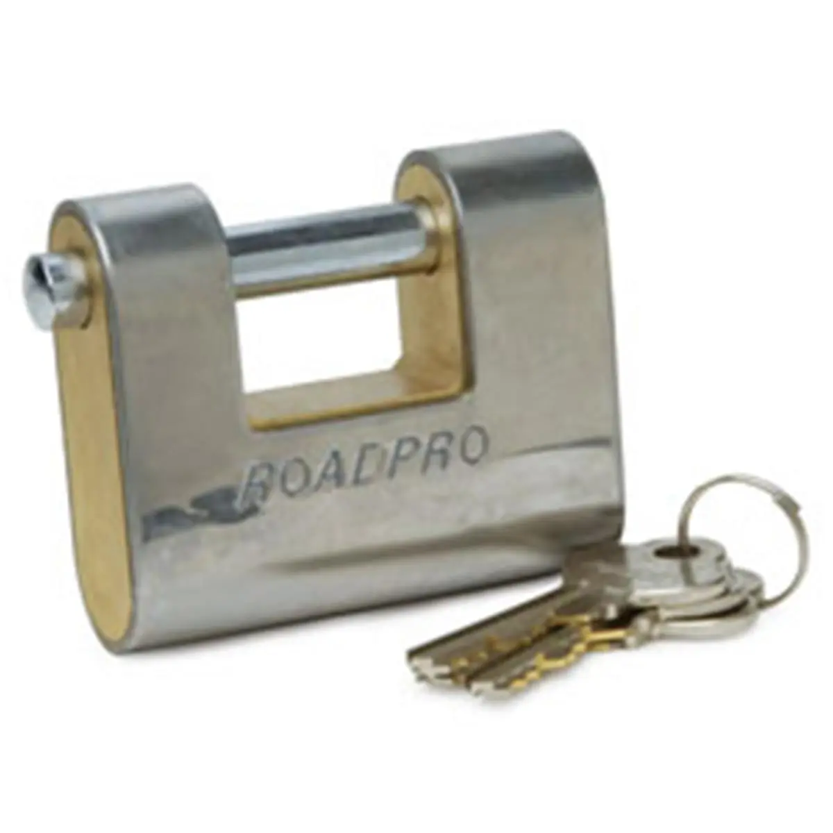 RoadPro RPLH-70 70mm High Security Keyed Padlock - Brass Body, Stainless Steel Construction for Automotive, Motorcycle Accessories