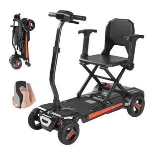 VEVOR 4-Wheel Electric Mobility Scooter for Adults & Seniors, Integrated Automatic Folding Mobility Scooter with Remote Control, NFC Keys & Long Range, 265LBS Loading All Terrain Travel Wheelchair