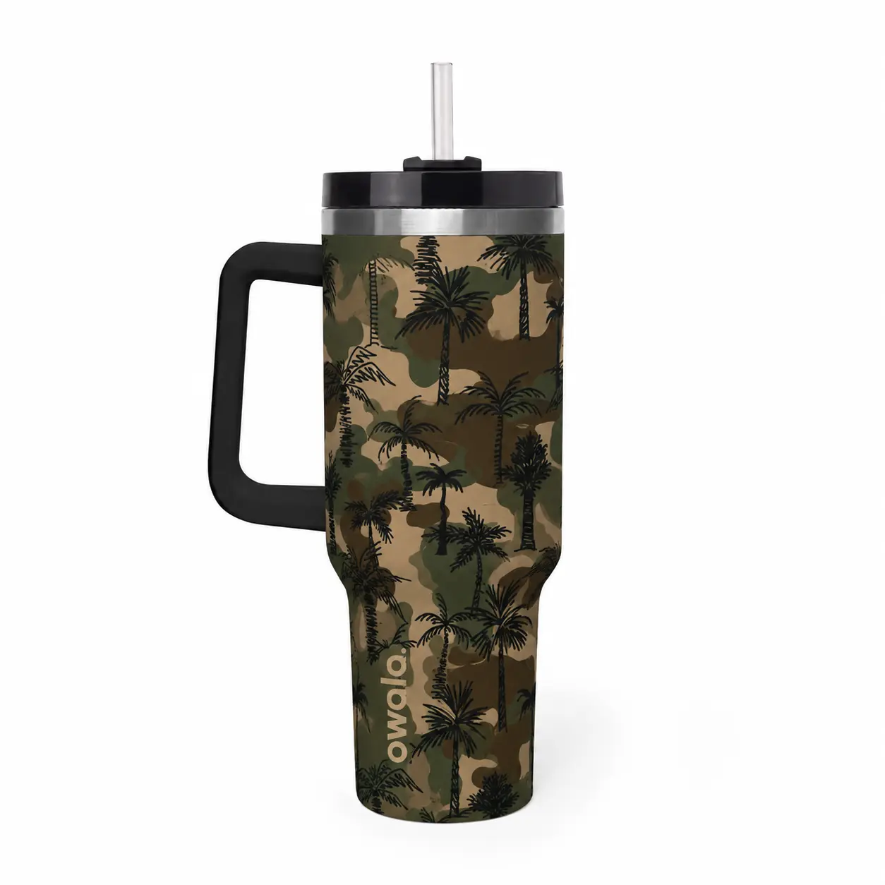 [HOT] Owala Palm Tropical Camo 40oz FreeSip Sway Tumbler – Limited Edition Insulated Stainless Steel Water Bottle with Straw