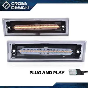 CROSSDESIGN LED Front Side Marker Light Smoke Lens Fit For 1981-91 Chevrolet C10 C20 C30 GMC