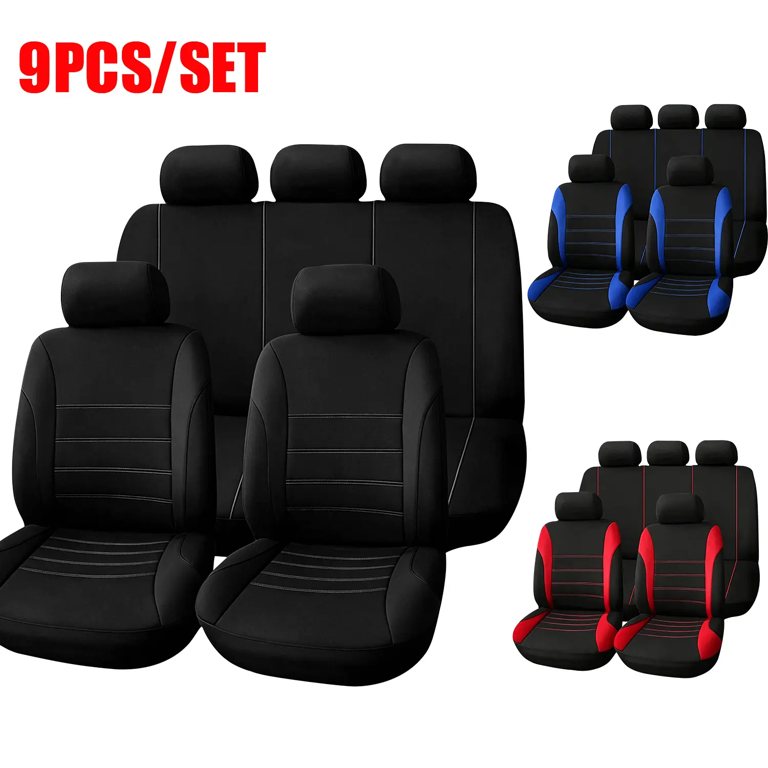 Universal Car Seat Covers Set PU Leather for 5 Seats,Full Protection for Car Front & Rear Seats,Waterproof & Anti-Scratch, Fit Most Cars SUVs Vans Trucks, Automotive Seat Protectors, Airbag Compatible, Car Interior Accessories