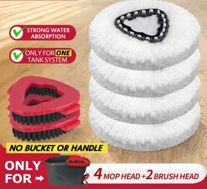 The Hearthstone Mop Head & Scrub Brush Refill For O-Cedar EasyWring 1 Tank System Only. Bucket & Handle NOT Included. Perfect Suitable Cleaners Pack Cleaning