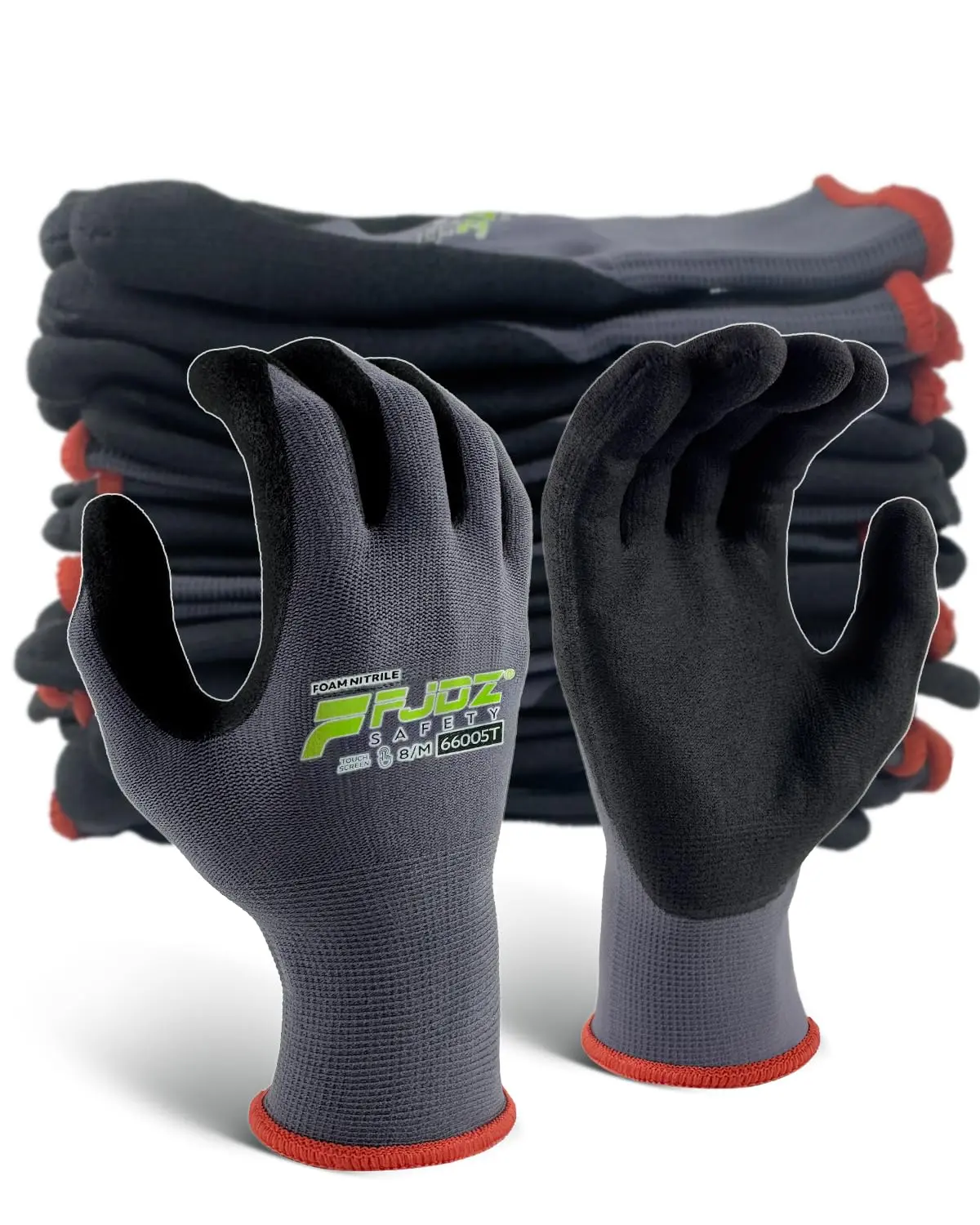 FJDZ SAFETY MicroFoam Nitrile Coated Working Gloves, Breathable Gardening Gloves with Grip, Thin Durable Touchscreen-Compatible, Flexible Fit Multi-Purpose for Men Women