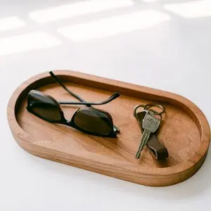 Sustainable Wooden Tray with Houseware & Key Tray - Versatile Storage Solution for Home Essentials - Plates