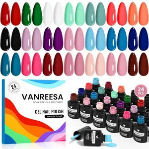 24 Pcs Gel Nail Polish Set, 21 Colors Gel Polish with Base Coat Glossy & Matte Top Coat Nude Pink Red Orange Green Blue Purple Gel Polish Kit Nail Kit Gifts for Women
