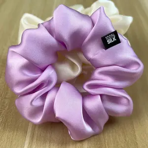 100% Mulberry Silk Hair Scrunchies Elastic Rubber Band Hair Ties Big
