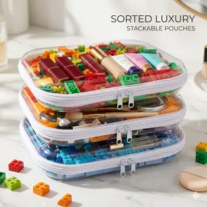 HONITTY Easy Access Storage Three Sizes for All Needs Versatile Family Organizer Easy Maintenance Convenience 3PCS Clear Hard Shell Zipper Case Transparent PVC Plastic Laces Closure Storage Bins for Tools & Small Objects Portable Travel Organizer Set