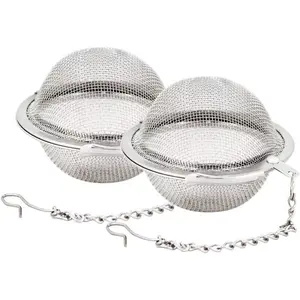 2pcs Stainless Steel Mesh Tea Ball 2.1 Inch Tea Strainers Teas Infuser Strainer Filters for Teas Tea Steeper Tea Brewer