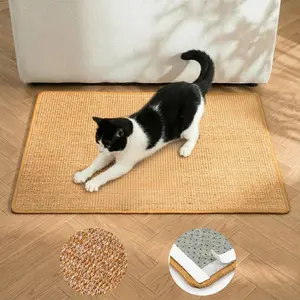 Conlun Natural Sisal Cat Scratch Pad with Hook&Loop Tapes Durable Safe for Indoor Cats Protects Furniture Carpets Easy to Clean Multifunctional Use 23.6 x 31.5 Inches Scratcher Board Scratching Posts