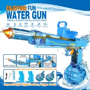 2Pcs Super Double Auto Electric Water Blaster with Powerful Soaking Action, Extended Range, Lighting Effects for Ultimate Summer Fun