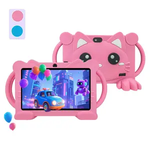 7 Inch Android Touchscreen Tablet for Kids, Cute Cat Design Tablet with Parental Control, Learning, Game, Dual Camera, Shockproof Tablet with Case, Best Gift for Kids