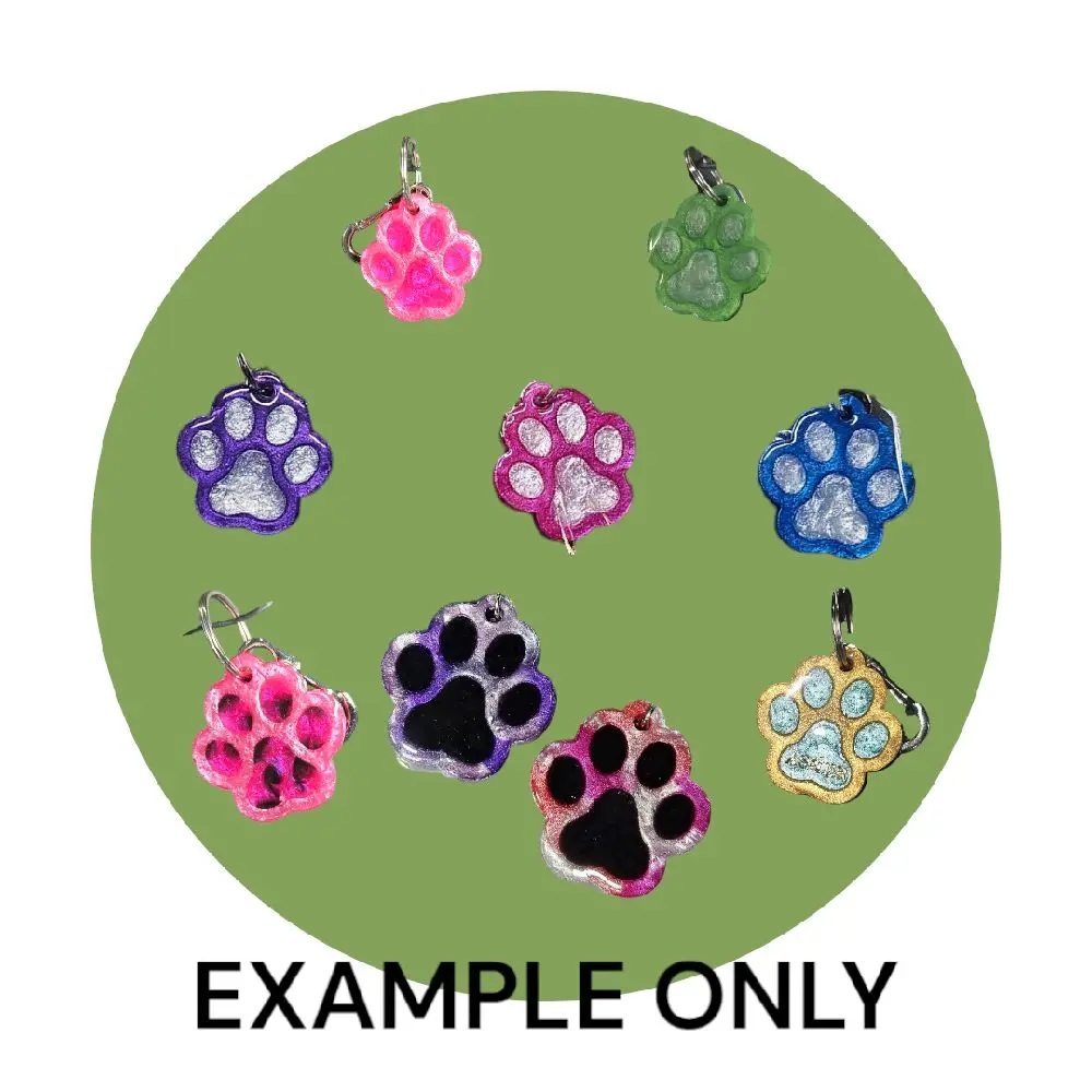 Customizable Resin Pet Collar tag or keychain dog collar