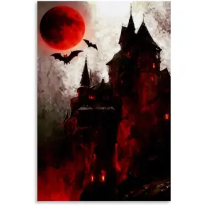 Dracula's Castle Vampire Dark Wall Art Poster Gothic Home Decor Poster