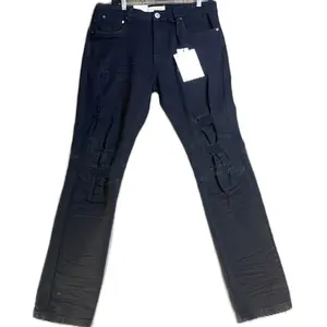 Men's Blind Trust Jet Black Ripped Jeans - Stylish Pants for Men, Versatile Design, Comfortable Fit - Menswear