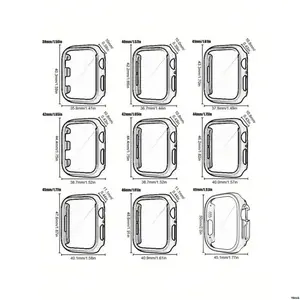 SmartwatchAccessory , 49mm / 46 / 42 / 40 / 38 , / 7 / 9 / , Anti + 2pcsTransparentBlackPC TemperedGlassIntegratedWatchCase , - DropFashionableProtectiveCover CompatibleWithAppleWatchSeriesUltra / SE 10 / 8 / 6 / 5 / 4 / 3 / 2 / 1 / 41 44 / 45