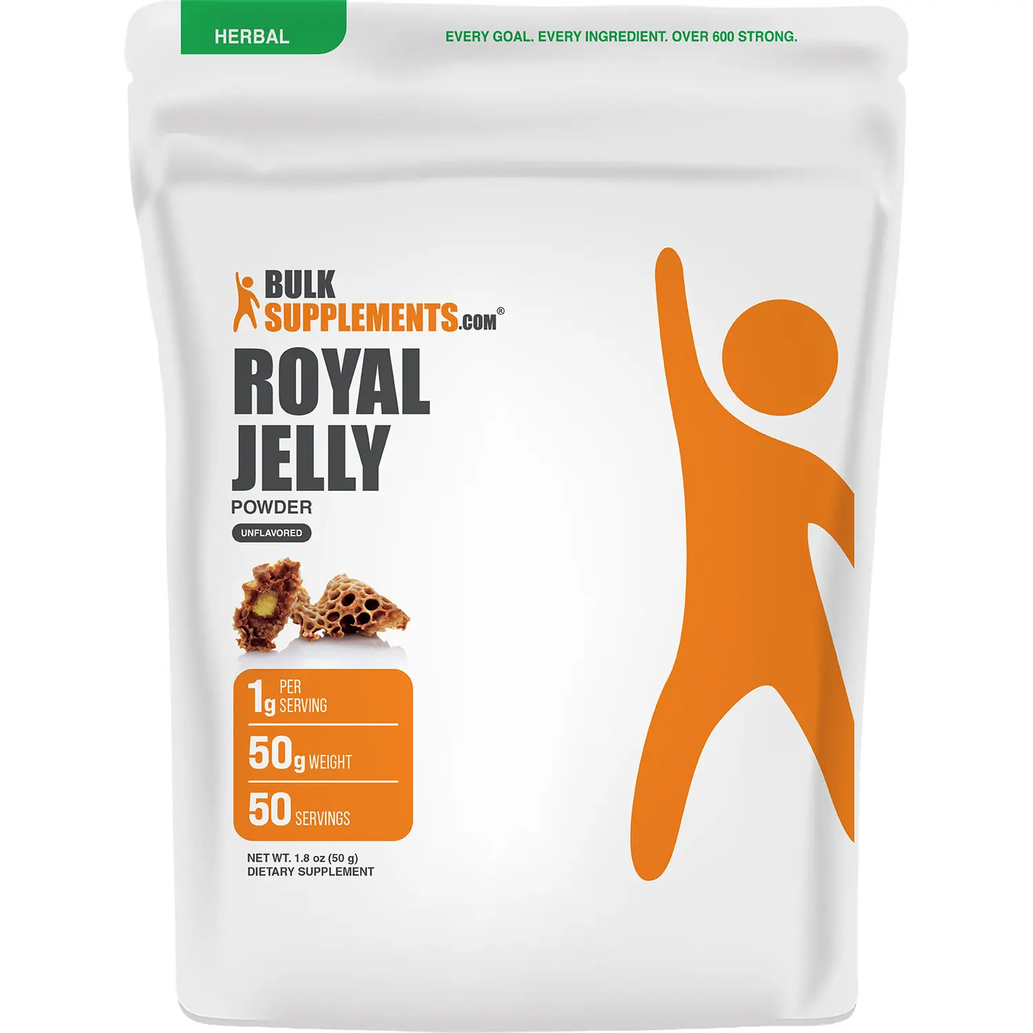 BulkSupplements Royal Jelly Powder - Edible - Natural Antioxidants - Immune Support - 50g - 1g per Serving