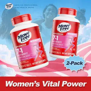 Move Free Advanced 7-in-1 Multi-Benefit Glucosamine Chondroitin with Essential Multivitamins for Women, 120 Tablets * 2 Bottle Bundle