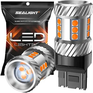 2011 Acura TL 7443/7440/T20/W21W LED Turn Signal Light Brake Tail Light Bulbs Yellow SEALIGHT