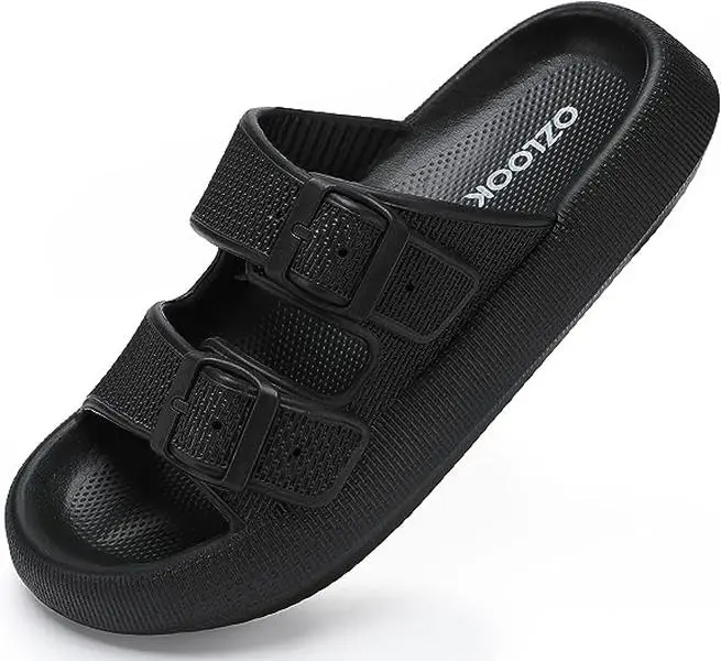 Women's Adjustable Cloud Slide Pillow Slippers - EVA Ultra-Cushion Comfortable Footwear Sandals, Slides For Women, Secure Buckle Fit, Casual, Slippers For Women, Slide Sandals