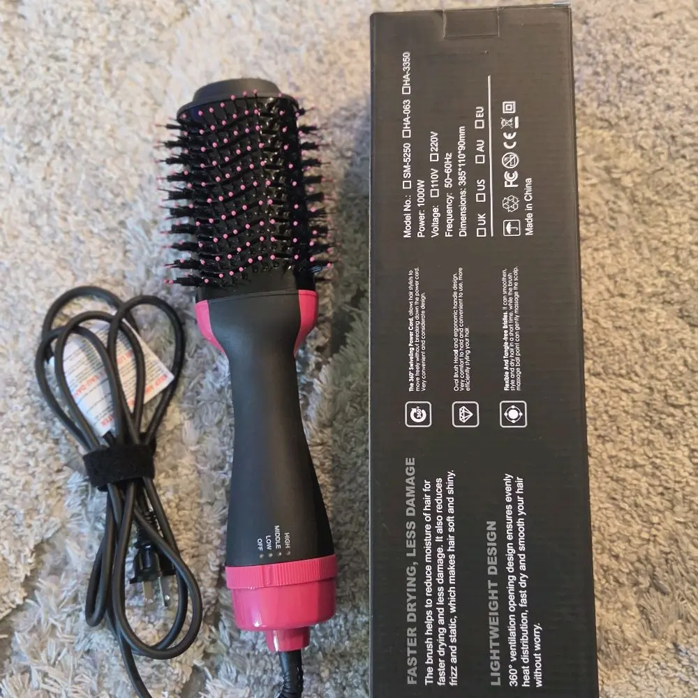 Hair Dryer Brush and Hair Straightener Combo
