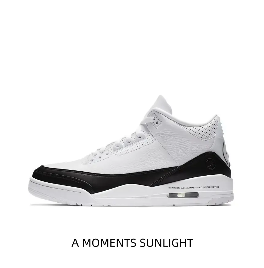Air Jordan 3 x Fragment Design White Black Retro Basketball Shoes Genuine Leather Mid Top Cushion Sneakers Men Women Street Fashion Casual Trainers