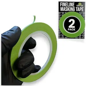 LiME LiNE 1/8" Width Green Fineline Paper Masking Pinstriping Tape for Automotive Airbrushing Designs - Pack of 2