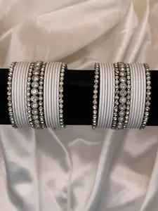 2.4 Mini White & Sliver Bangle Set