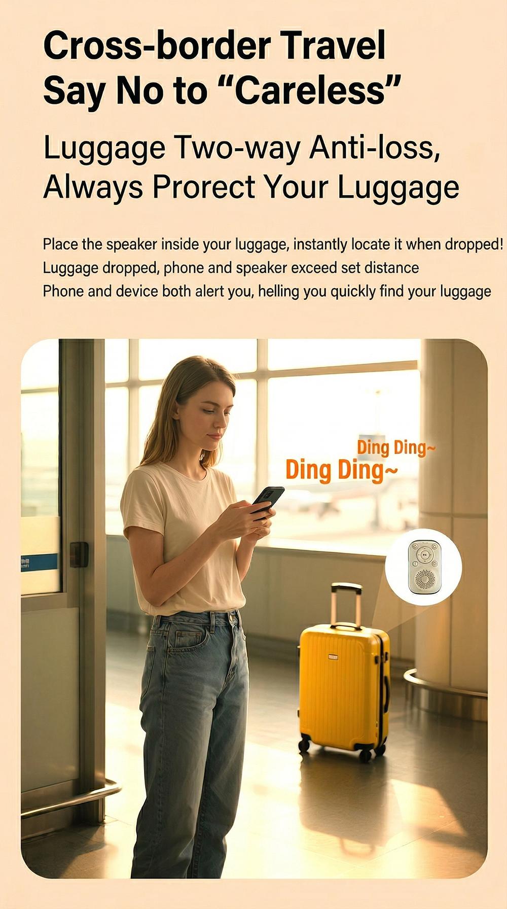 HYUNDAI VA18 8-in-1 Smart AI Translator Speaker, Support Translation, SOS Emergency Assistance, Global Intercom, Anti-Lost Alert, AI Assistant, Radar Detection & Vibration Alert, Portable Audio Device for Travel, Compatible with Android & iOS