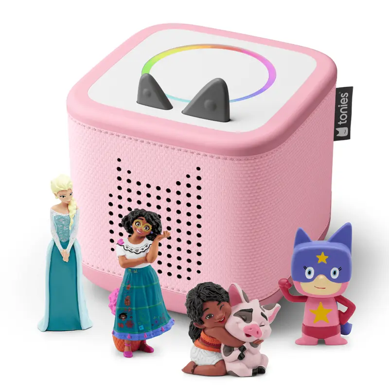 Cloud Pink Toniebox 2 Disney Bundle with Simea from Moana 2, Elsa, Encanto and Pink/Purple Creative Superhero Tonies | For Kids Ages 3+