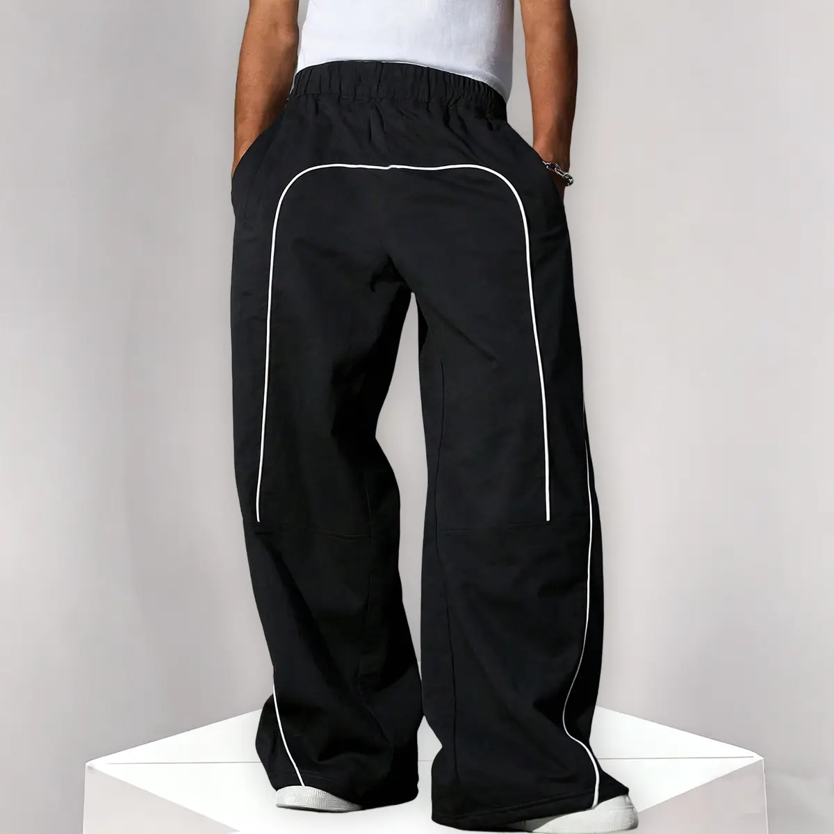 Teen Boys Casual Side Striped Soft Lightweight Trousers | Easy Care School Spring Summer Daily Bottoms