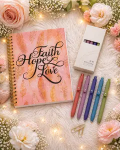 Faith Hope Love Journal With Dark Pen Set