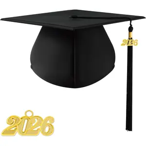 Graduation Cap 2026 with Tassel Unisex Matte Bachelor High School Cap Adjustable Size