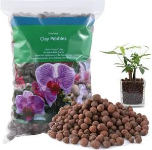 Clay Pebbles, 2LBS 8mm-18mm Expanded Leca Balls  Garden Soil, Grow Media for Hydroponics, Decoration, Aquaponics, Gardening Essentials