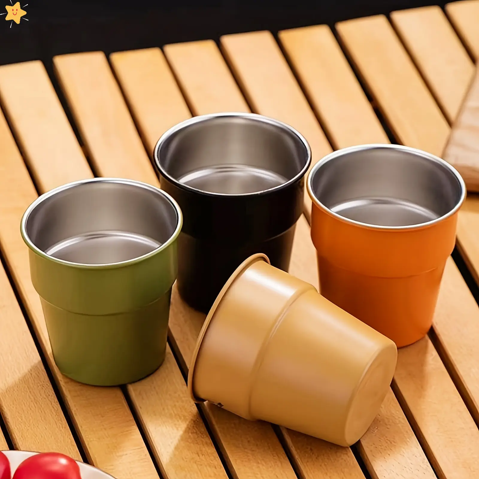 Stainless Steel Cup Set, 4-Piece Stepped 304 Travel Tumbler Mugs for Outdoor Camping, Picnics, and BBQ Parties, Campfire / Bbq Party, Travel Tumbler Cups & Mugs, Portable Outdoor Tableware