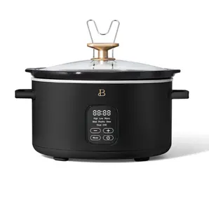Drew Barrymore 6 Qt Programmable Slow Cooker with Removable Stoneware Insert, Steam Vent, and Automatic Keep-Warm Function