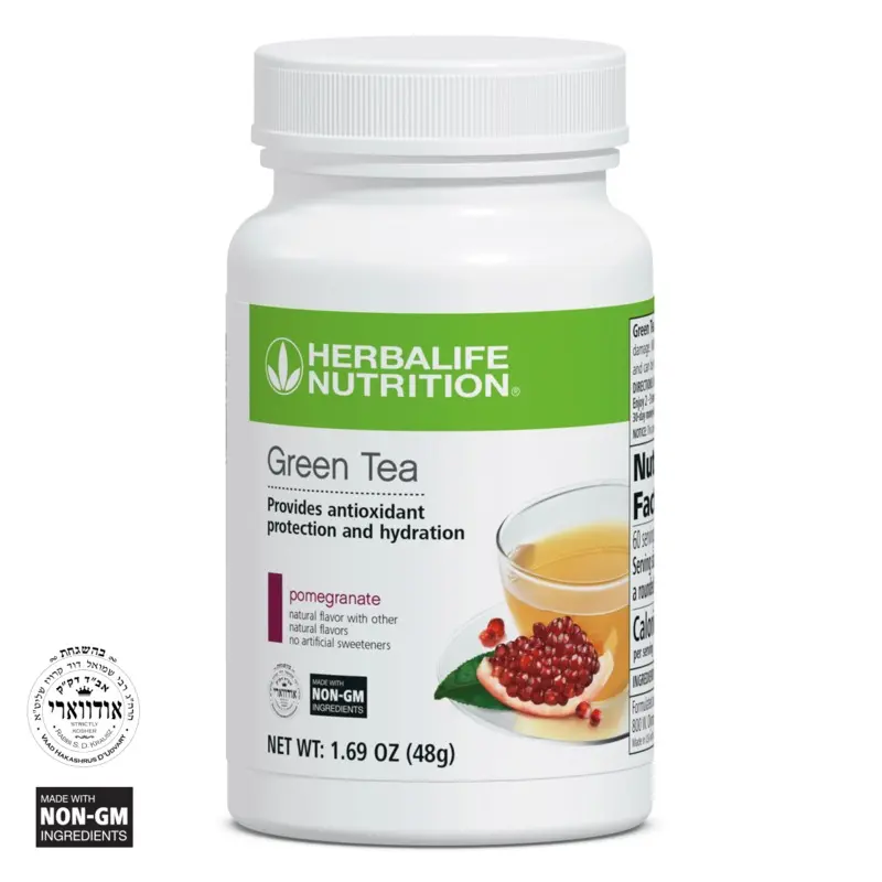 Herbalife Nutrition Green Tea Pomegranate Edible Instant Mix Dietary Supplement - 1.69 oz (48g) Non-GM, Stevia Blend, Natural Ingredients, Youth Support, Antioxidant Protection, Hydration Support Natural Drink