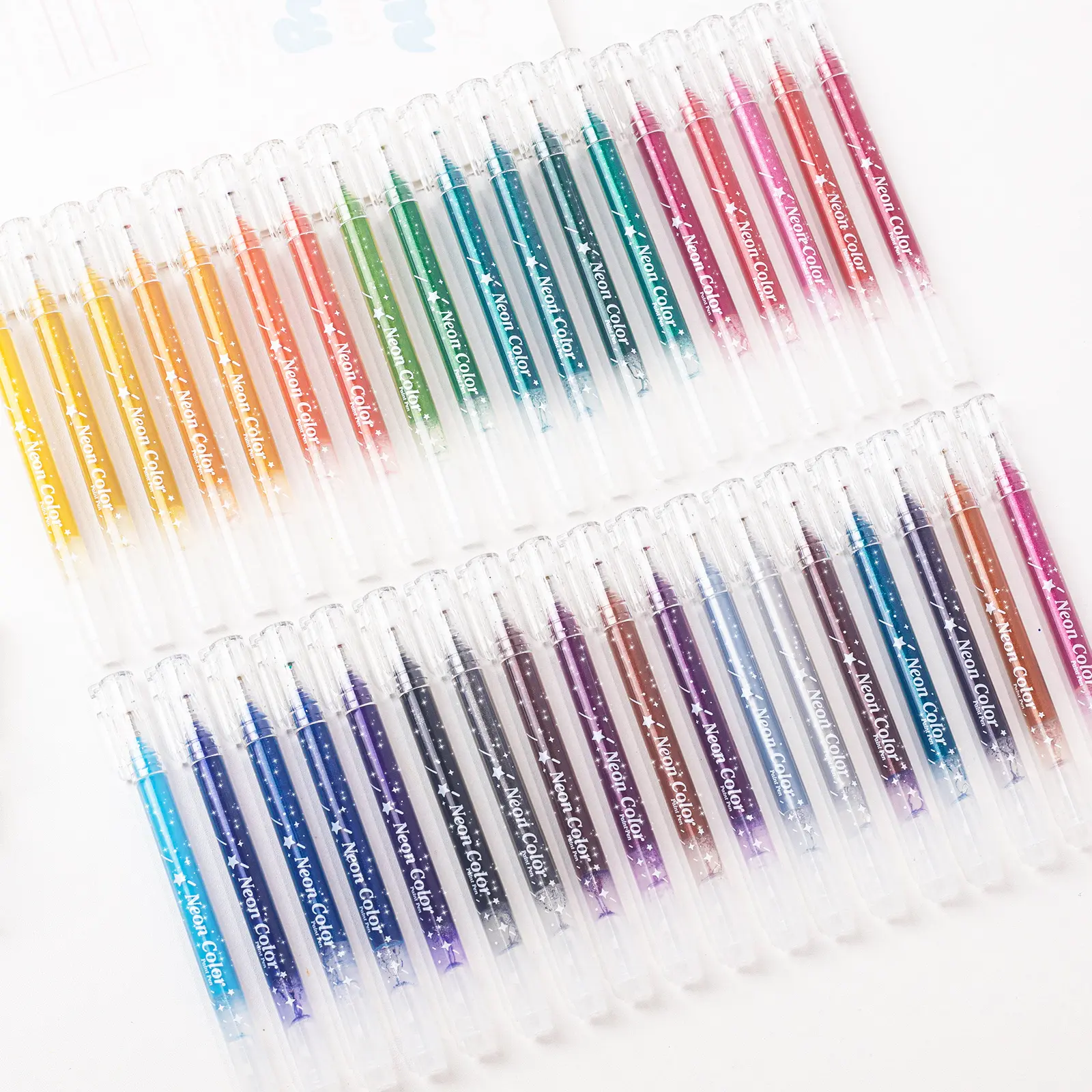 Multi-Colored Marker Set - Glitter Gel Metallic Sparkle Colored Pens with Large-Capacity Fine Tips, Office Art Supplies for Adult Coloring Books, Detailed Craft Work to Enhance Coloring Experience, Markers
