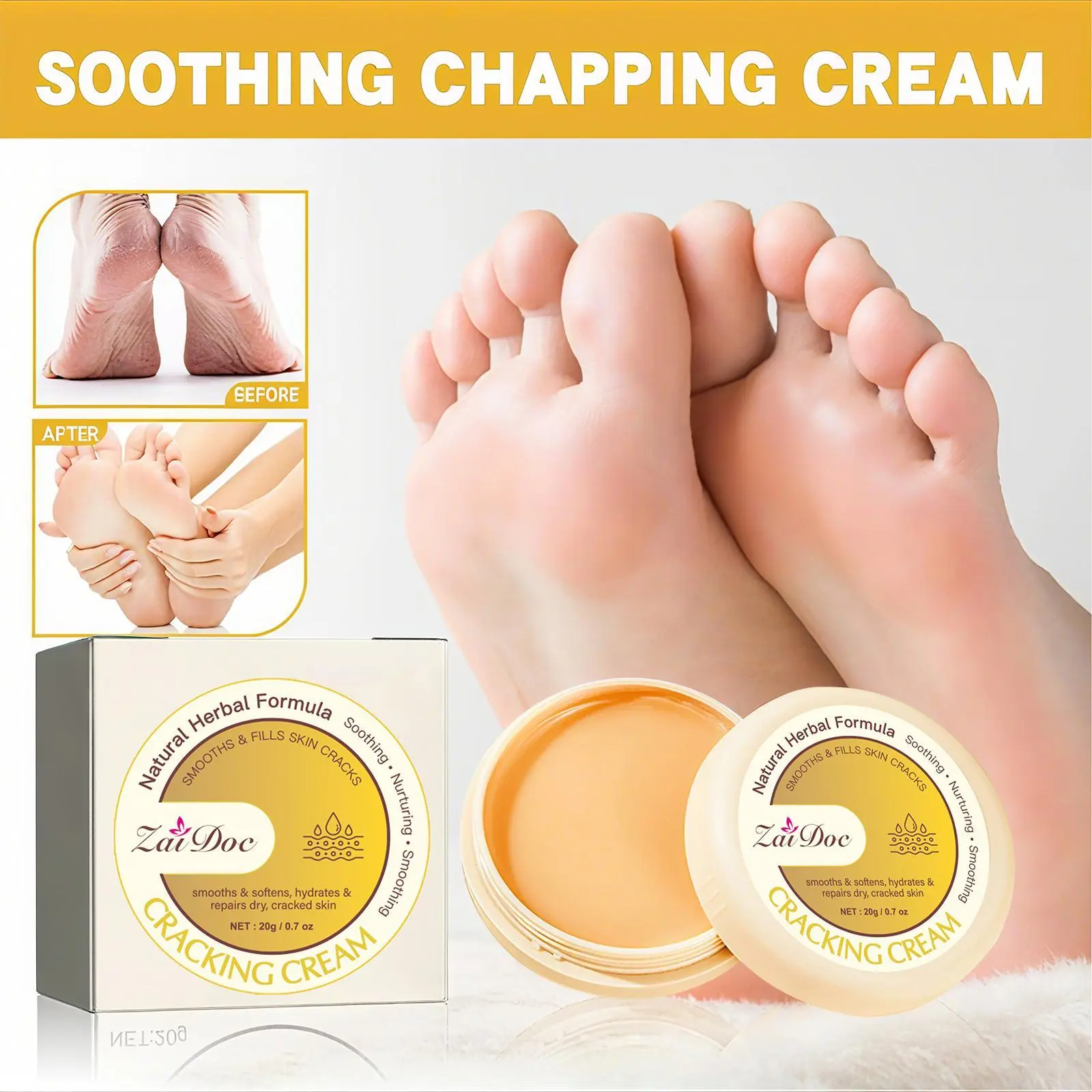 Cracking Ointment - Natural Herbal Formula for Smooth Soften Hydrate & Repair Dry Cracked Skin Soothing & Nourishing Cream