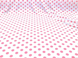 Bullet Printed Liverpool Textured Fabric 4 way Stretch White Pink Polka Dot U20