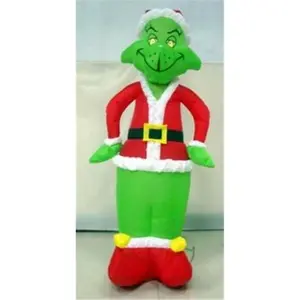 Gemmy Industries  4 ft. Air Blown Santa Grinch, Gifts, Decoration, Indoor Outdoor