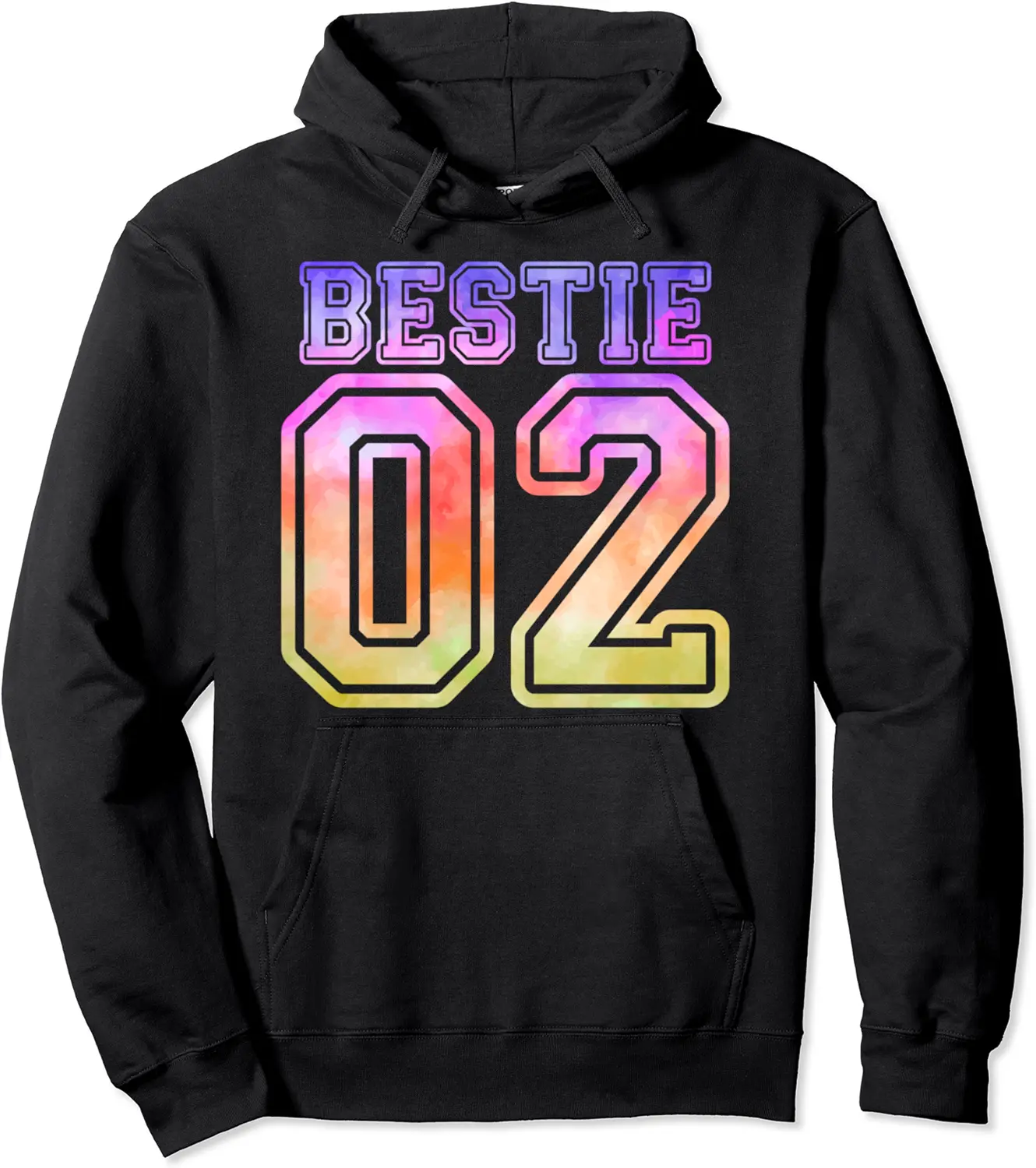 BFF 02 Best Friends Bestie Matching Tie Dye For 2 Pullover Hoodie - Rivkafia Shop 98B0BXPMWF5X